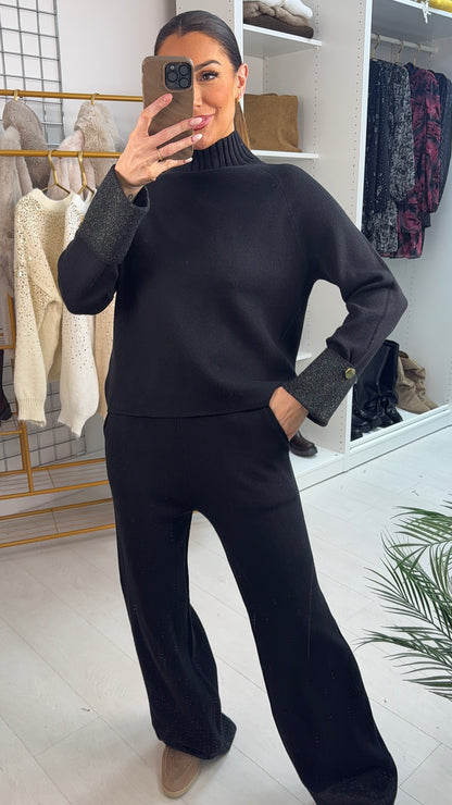 Ritchie Plain Lurex Hem Loungewear Set