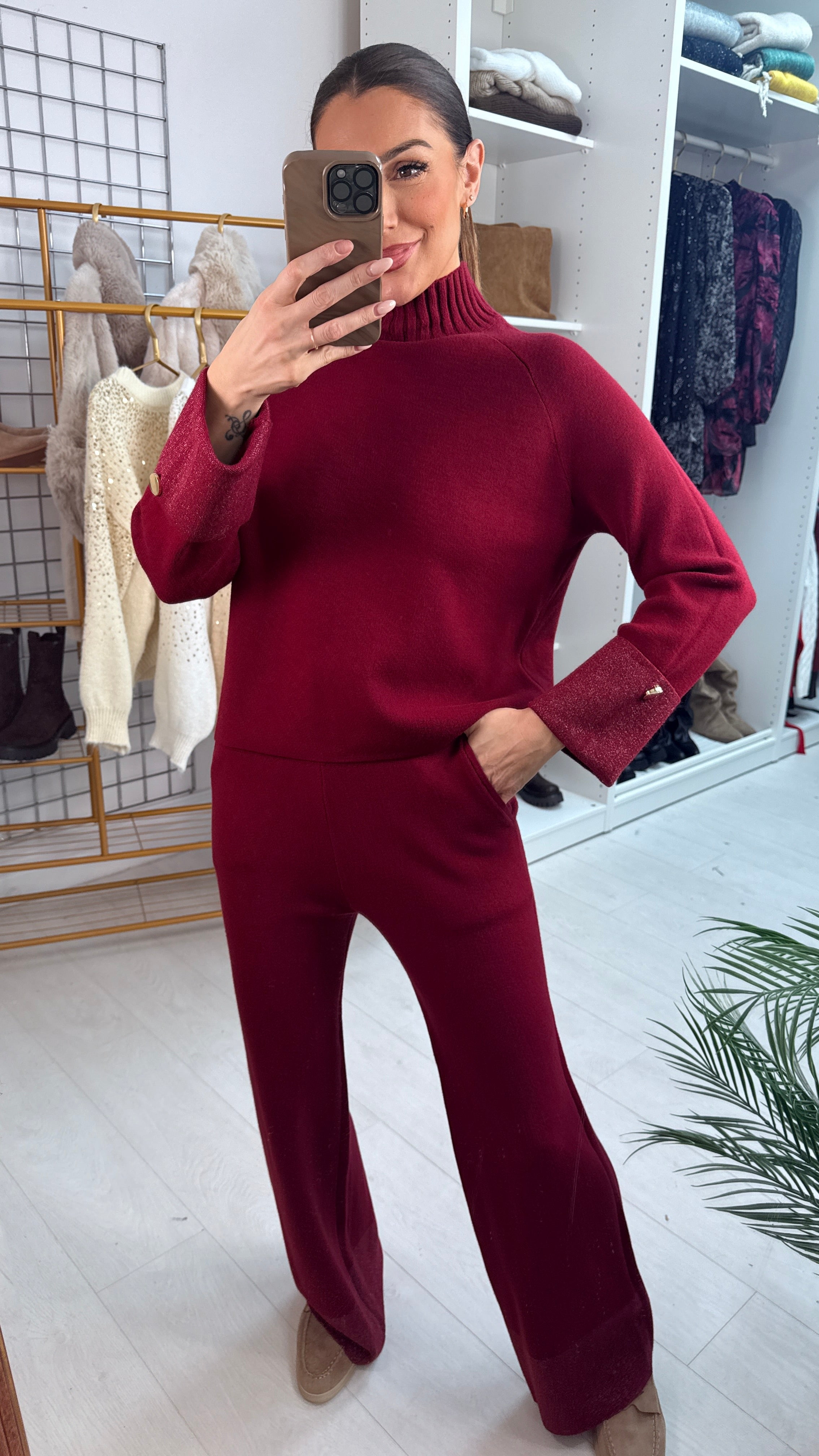 Ritchie Plain Lurex Hem Loungewear Set