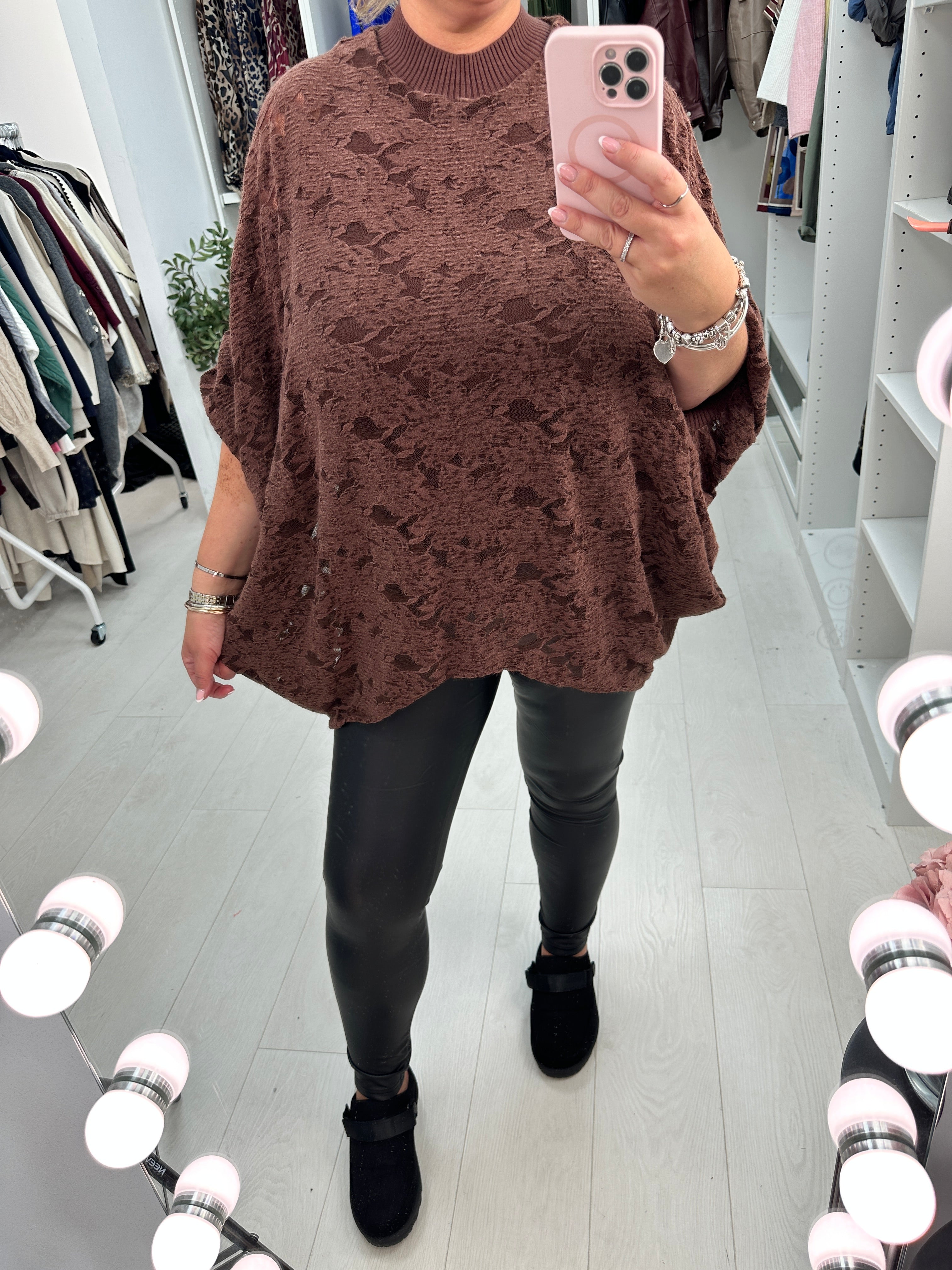 Libi Floral Lace Detail Loose Fit Asymmetric Jumper