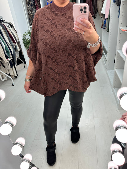 Libi Floral Lace Detail Loose Fit Asymmetric Jumper