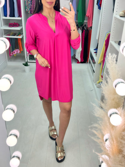 Rita Plain V-Neck Dress