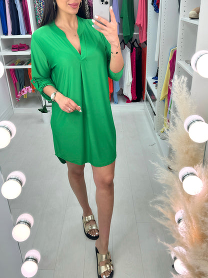 Rita Plain V-Neck Dress