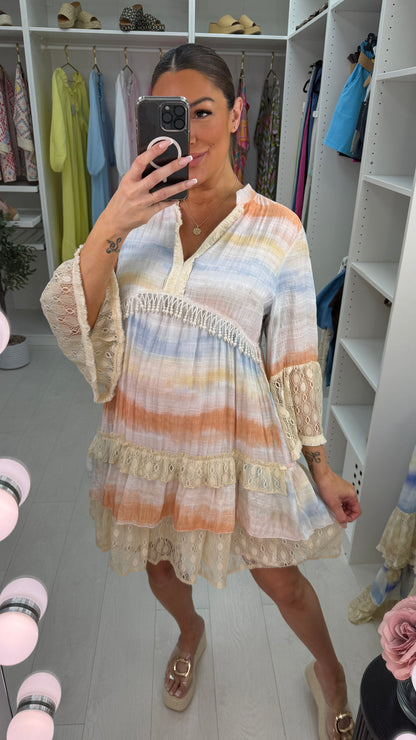 Kinsley Ombre V Neck Smock Dress