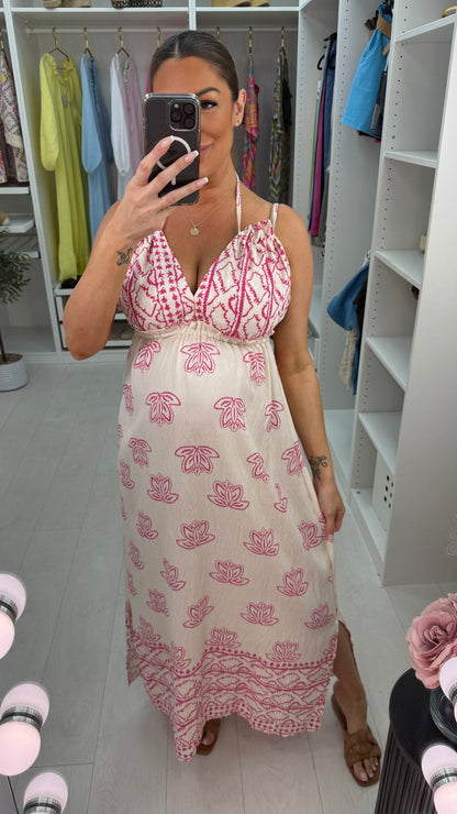 Abilene Abstract Print Strappy Maxi Dress