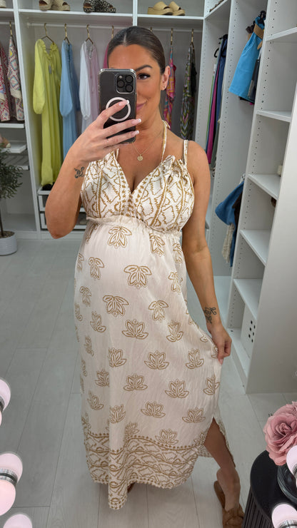 Abilene Abstract Print Strappy Maxi Dress