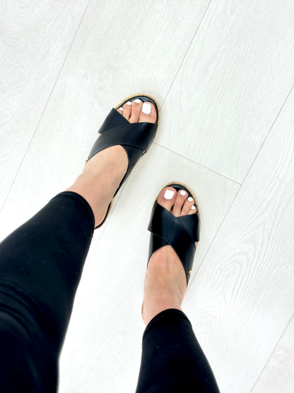 Solinho Plain Cork Platform Sandals