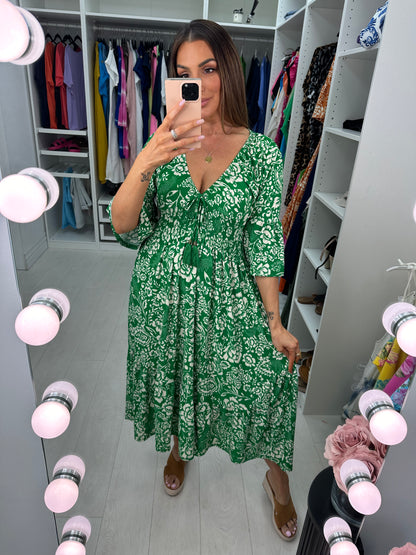 Holly Floral Tassel Tie Magic Midi Dress