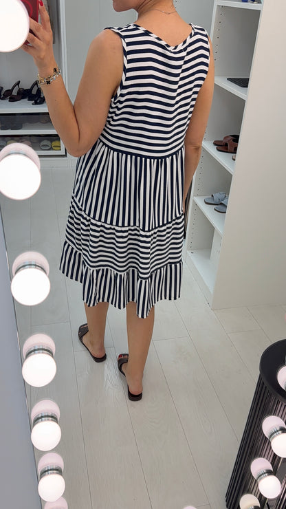 Maven Stripe Sleeveless Smock Dress