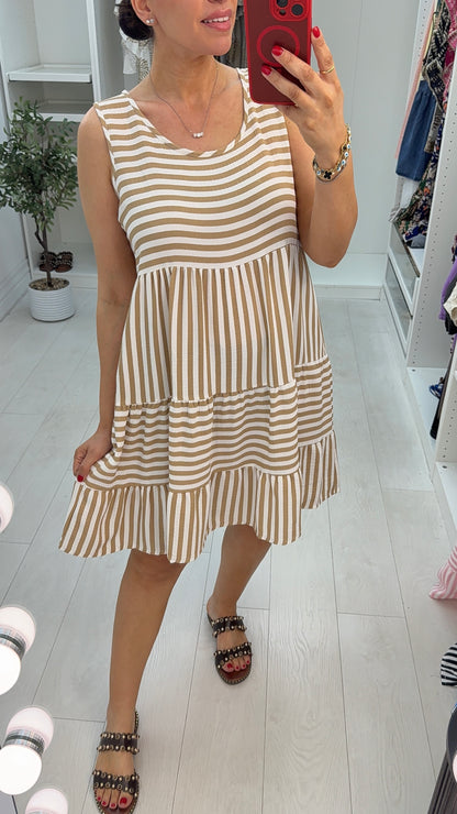 Maven Stripe Sleeveless Smock Dress