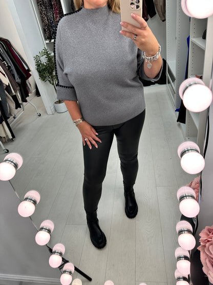 Denia Plain Stitched Hem 3/4 Sleeve Jumper