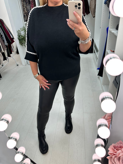 Denia Plain Stitched Hem 3/4 Sleeve Jumper