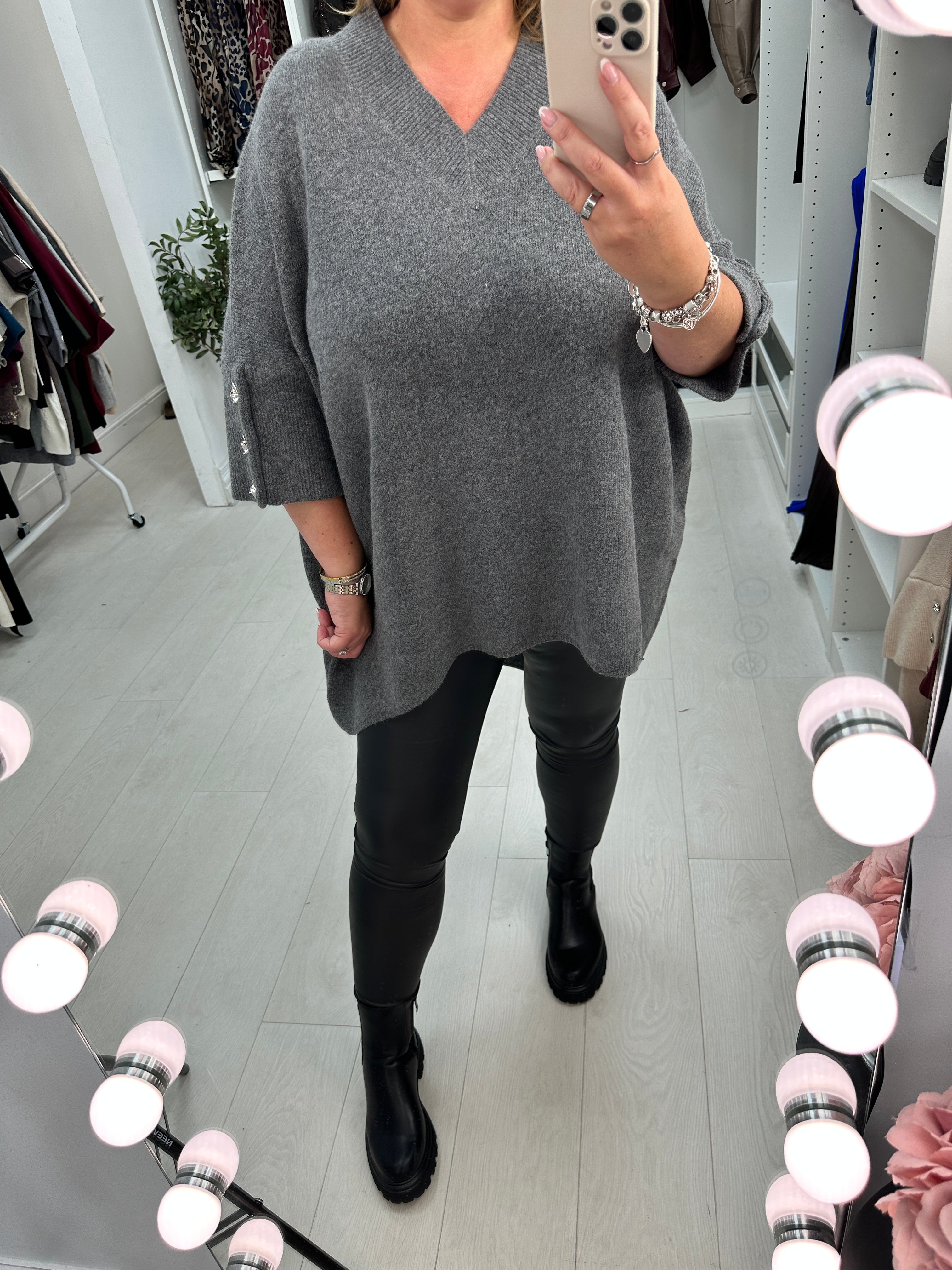 Lauretta Super Soft Button Detail Longline Jumper