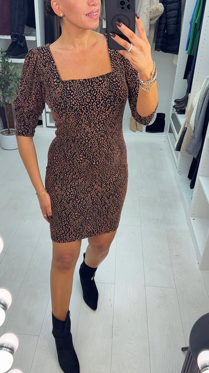 Kariana Square Neck Lurex Midi Dress