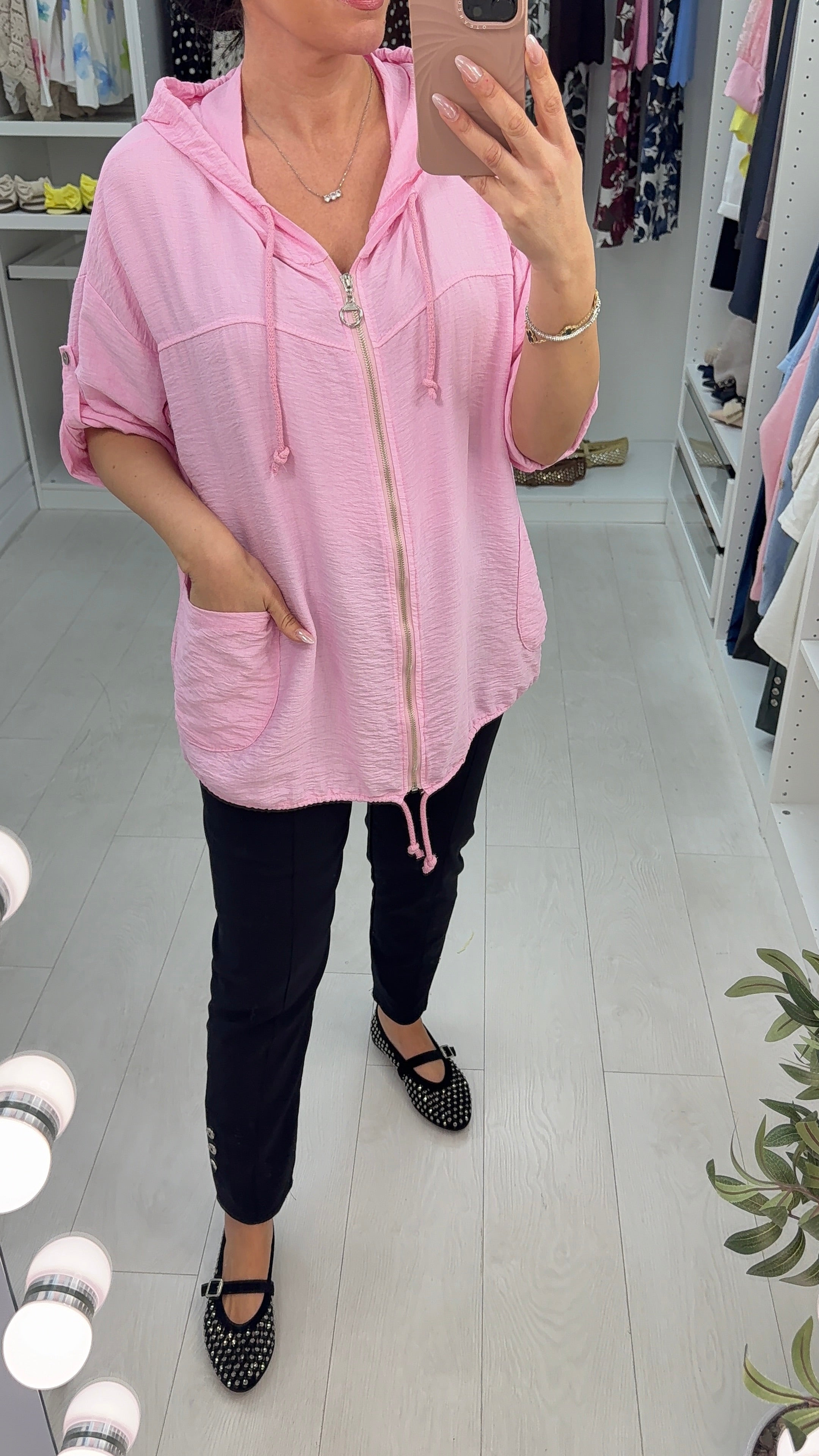 Renley Lightweight Zip Front Hooded Jacket