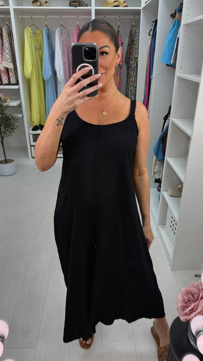 Zia Plain Wide Leg Loose Fit Jumpsuit