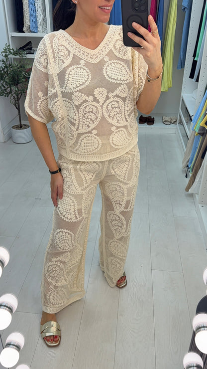 Maude Crochet Loose Fit Co-Ord Set