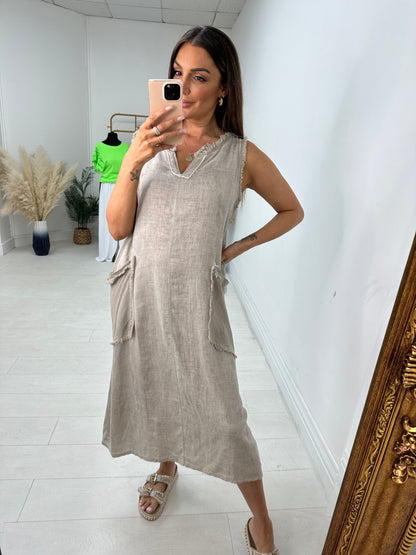 Celine Plain Frayed Pocket Front Dress