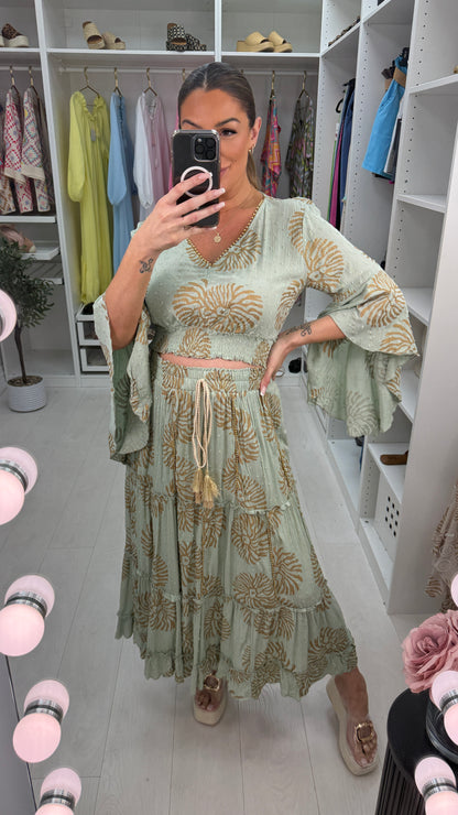 Zaphira Embellished Floaty Skirt Co-Ord Set
