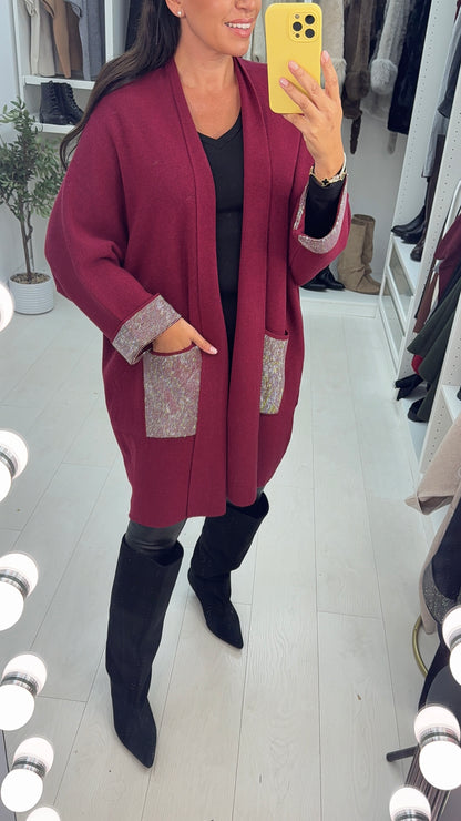 Marta Diamante Detail Front Pocket Cardigan