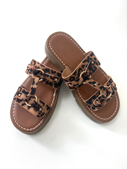 Pippa Double Strap Metallic Detail Sliders