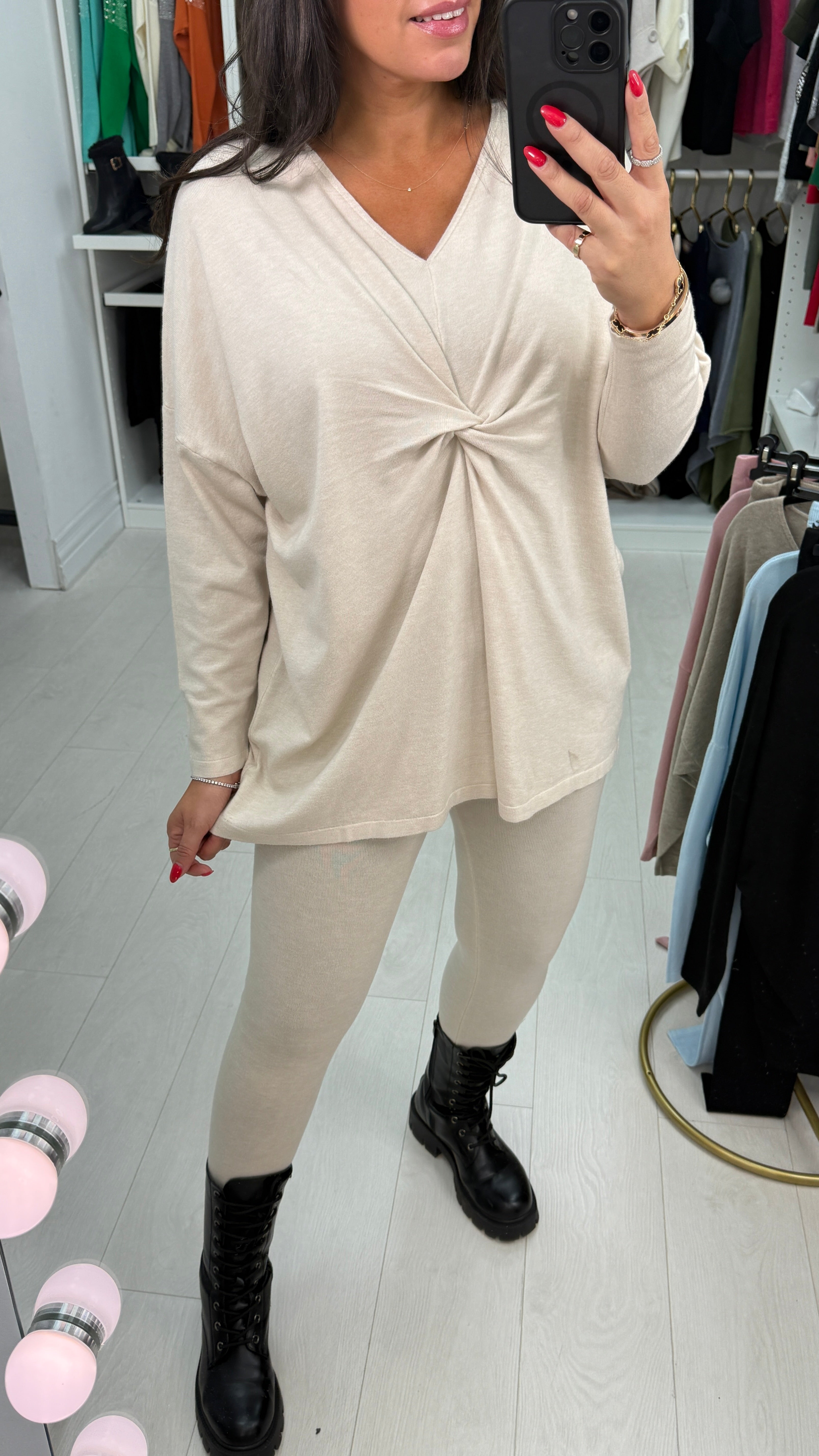 Casta Tie Knot Front Jumper & Leggings Set