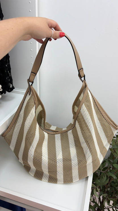 Felicity Striped Slouchy Shoulder Bag