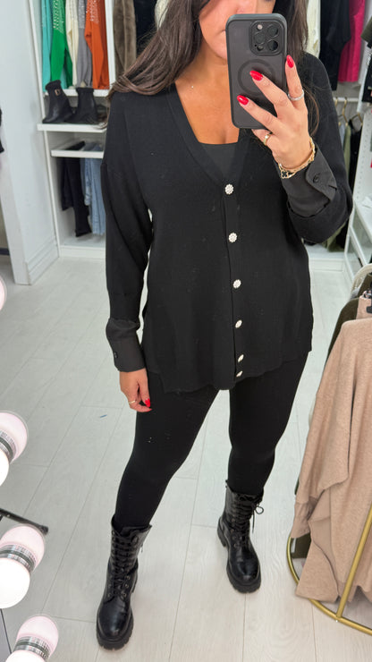 Peggy Diamante Button Loungewear Set