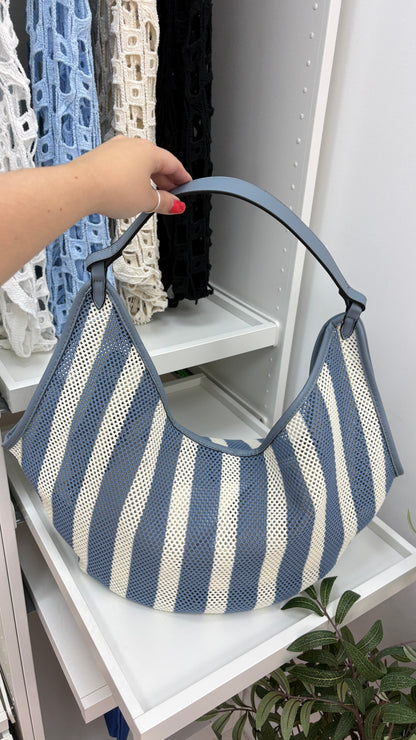 Felicity Striped Slouchy Shoulder Bag