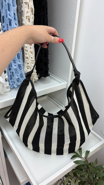 Felicity Striped Slouchy Shoulder Bag