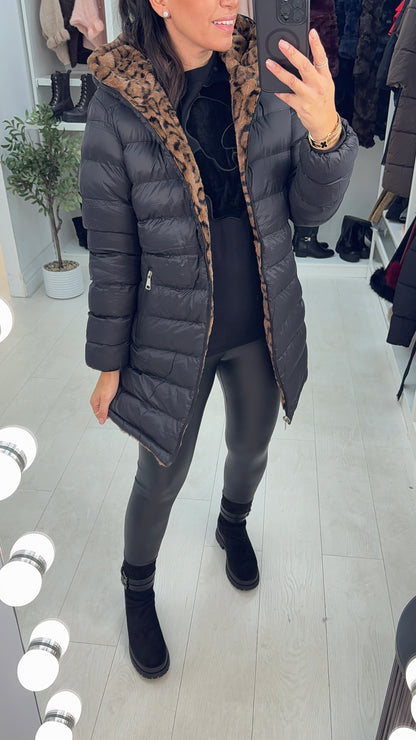 Alyson Reversible Cheetah Print Coat