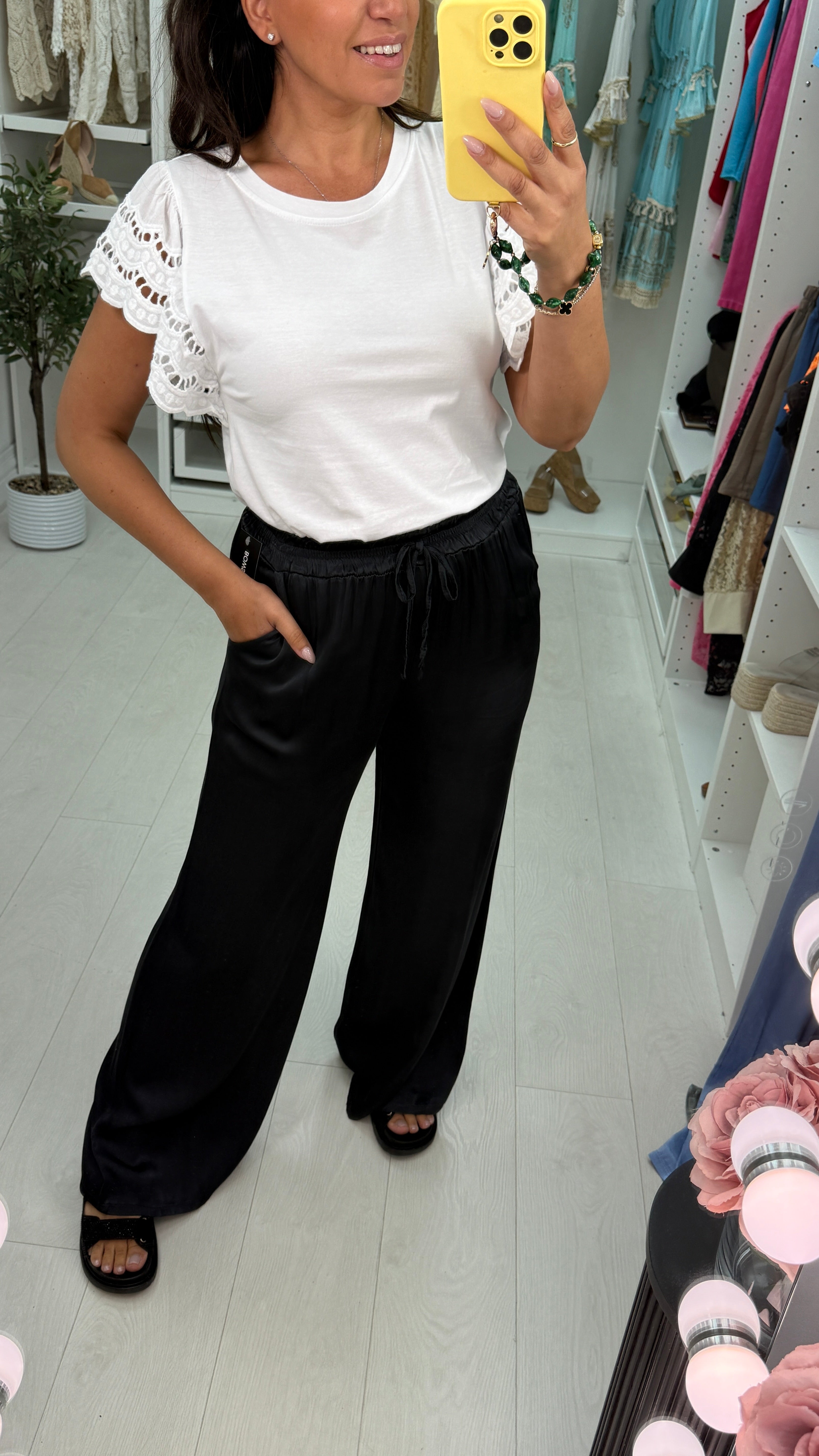 Kimberly Crochet Sleeve T-shirt