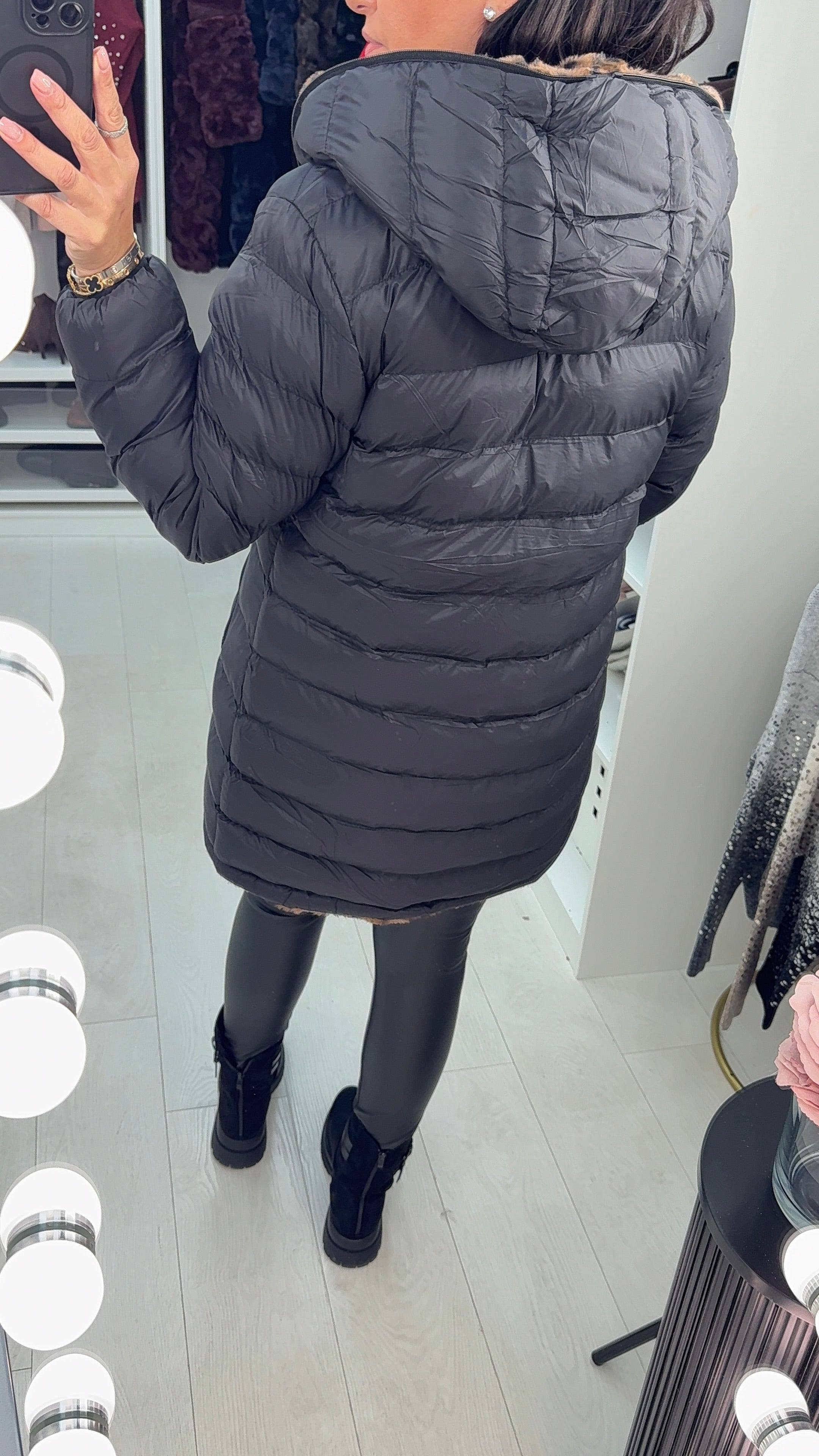 Alyson Reversible Cheetah Print Coat