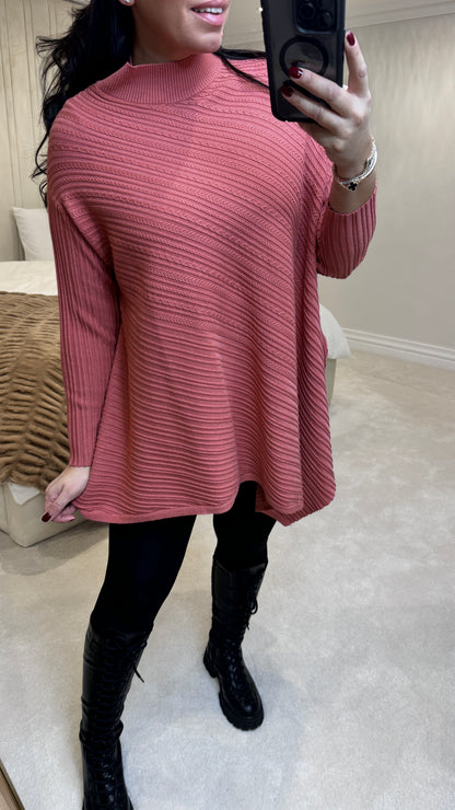 Mais Asymmetric Cable Knit Detail Jumper