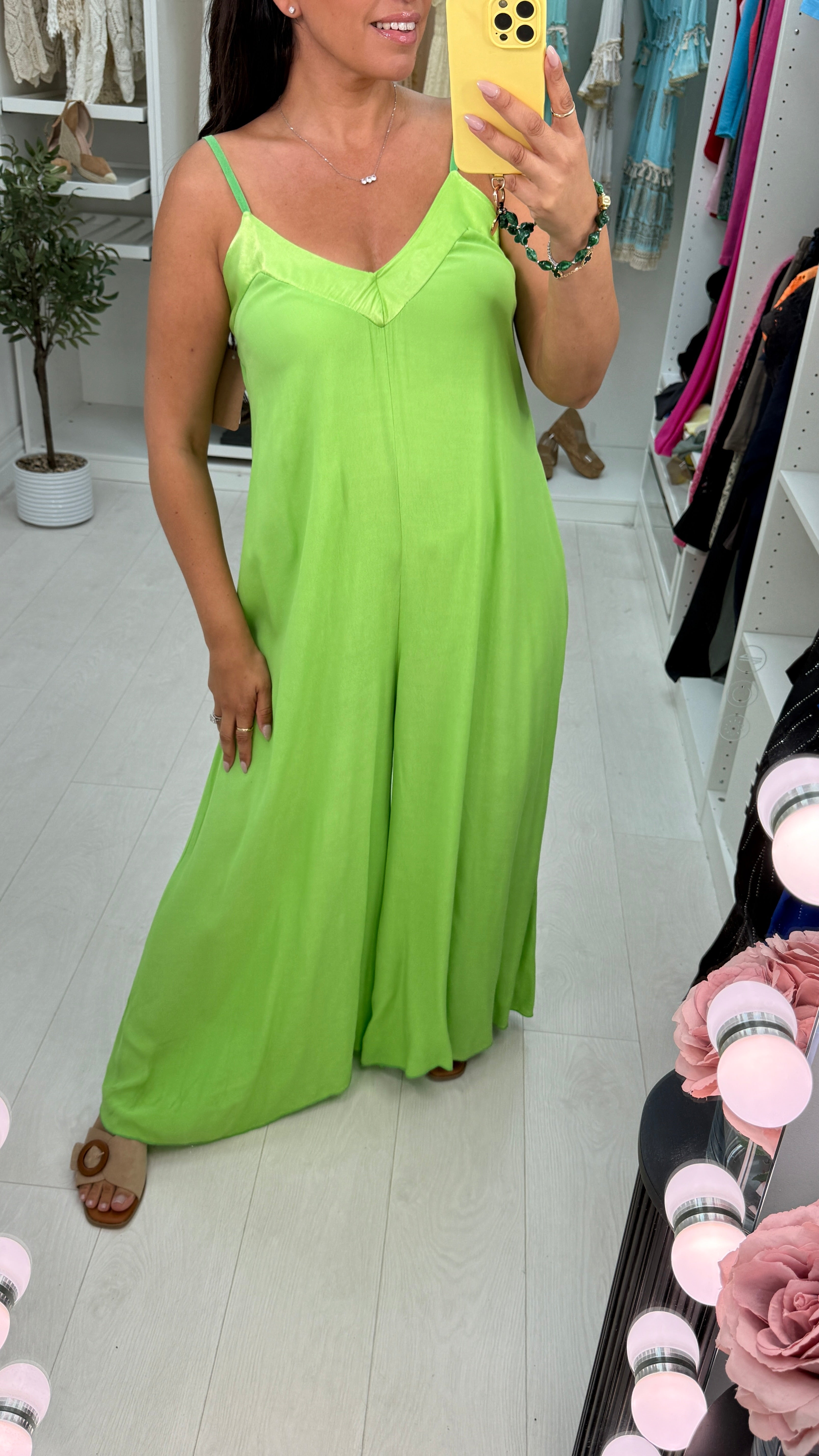 Melis Satin Edge Wide Leg Jumpsuit