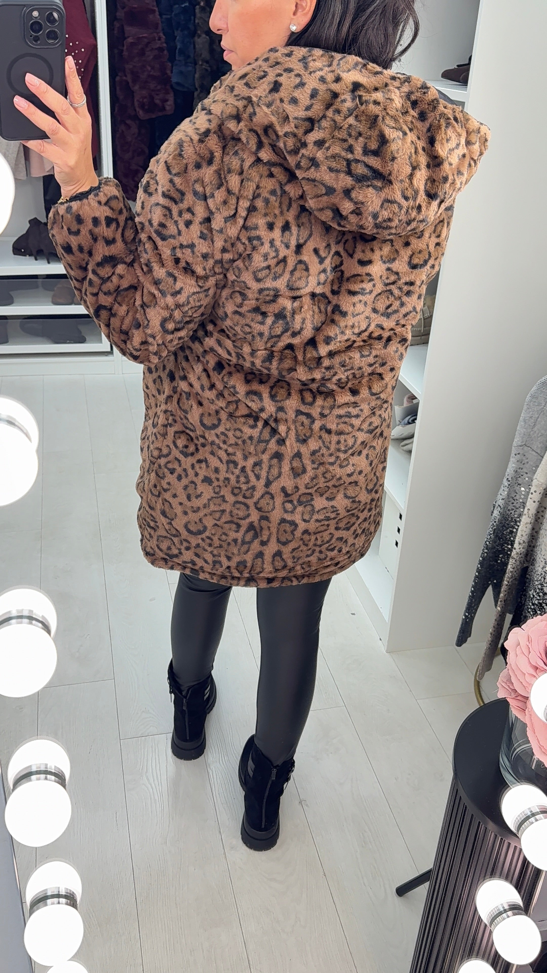 Alyson Reversible Cheetah Print Coat