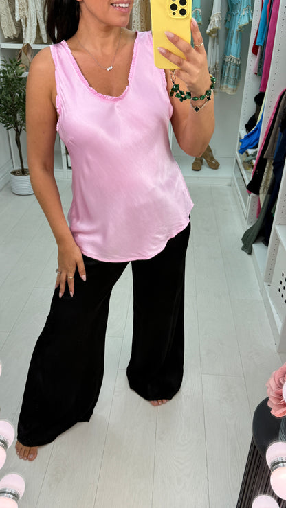 Pippa Frill V Neck Satin Top