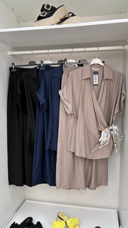 Urszula Plain Tie Side Co-Ord Set