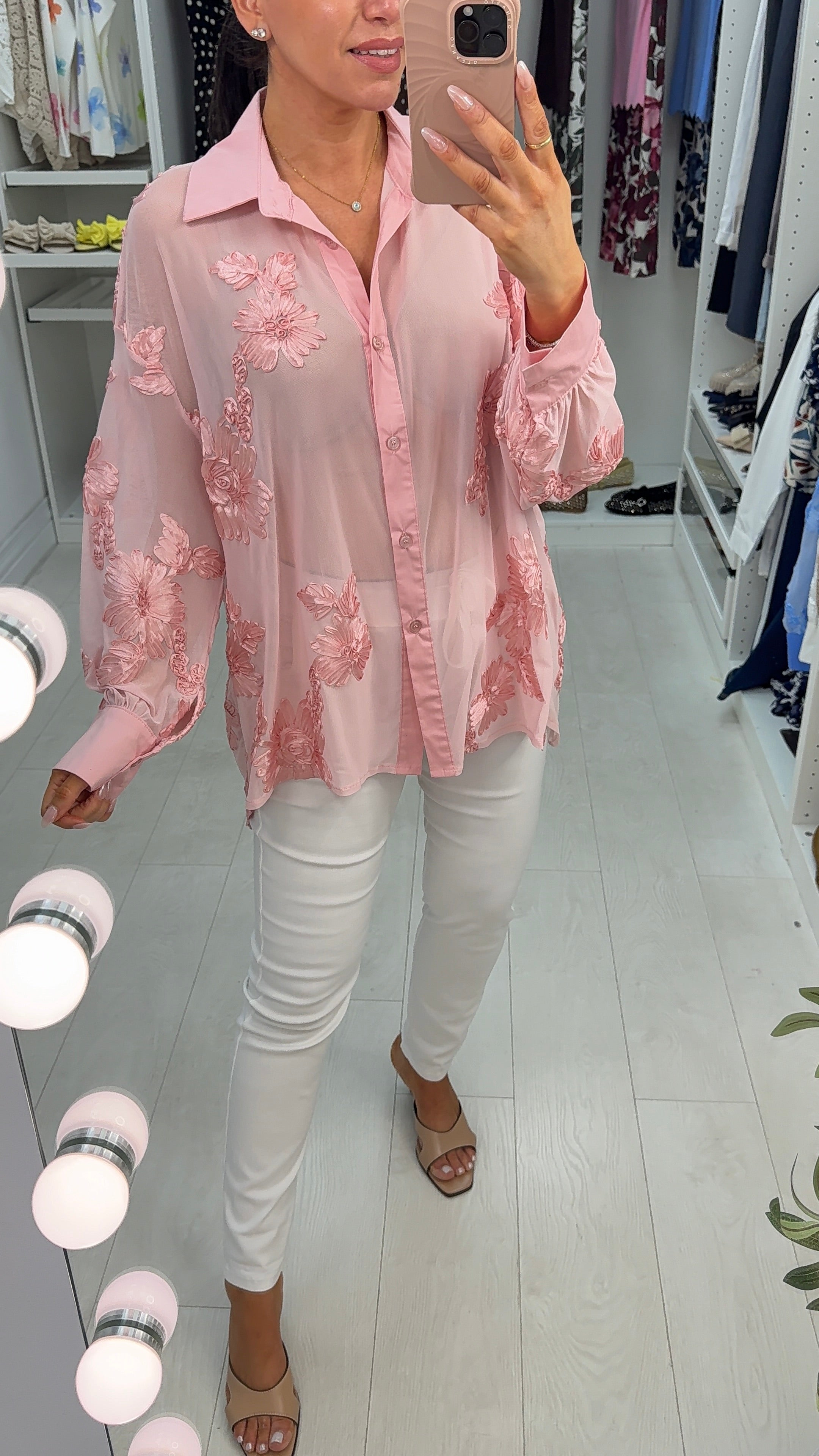 Claudia Embroidered Floral Loose Fit Blouse