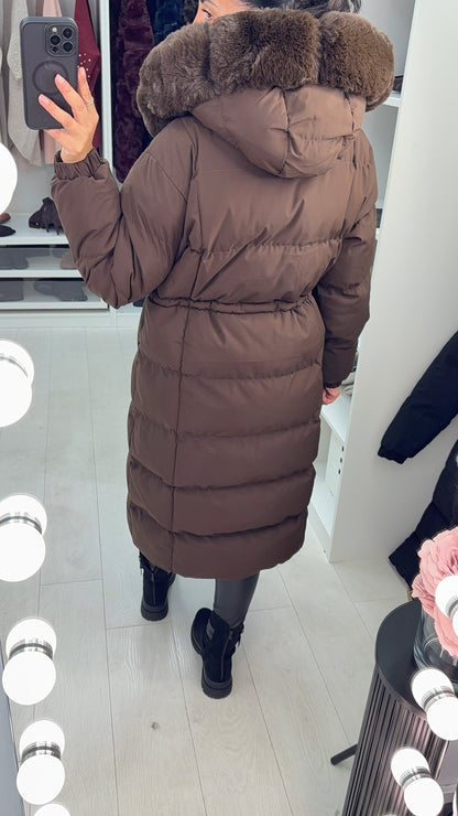 Oakleigh Faux Fur Padded Longline Coat