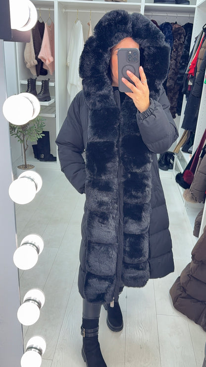 Oakleigh Faux Fur Padded Longline Coat