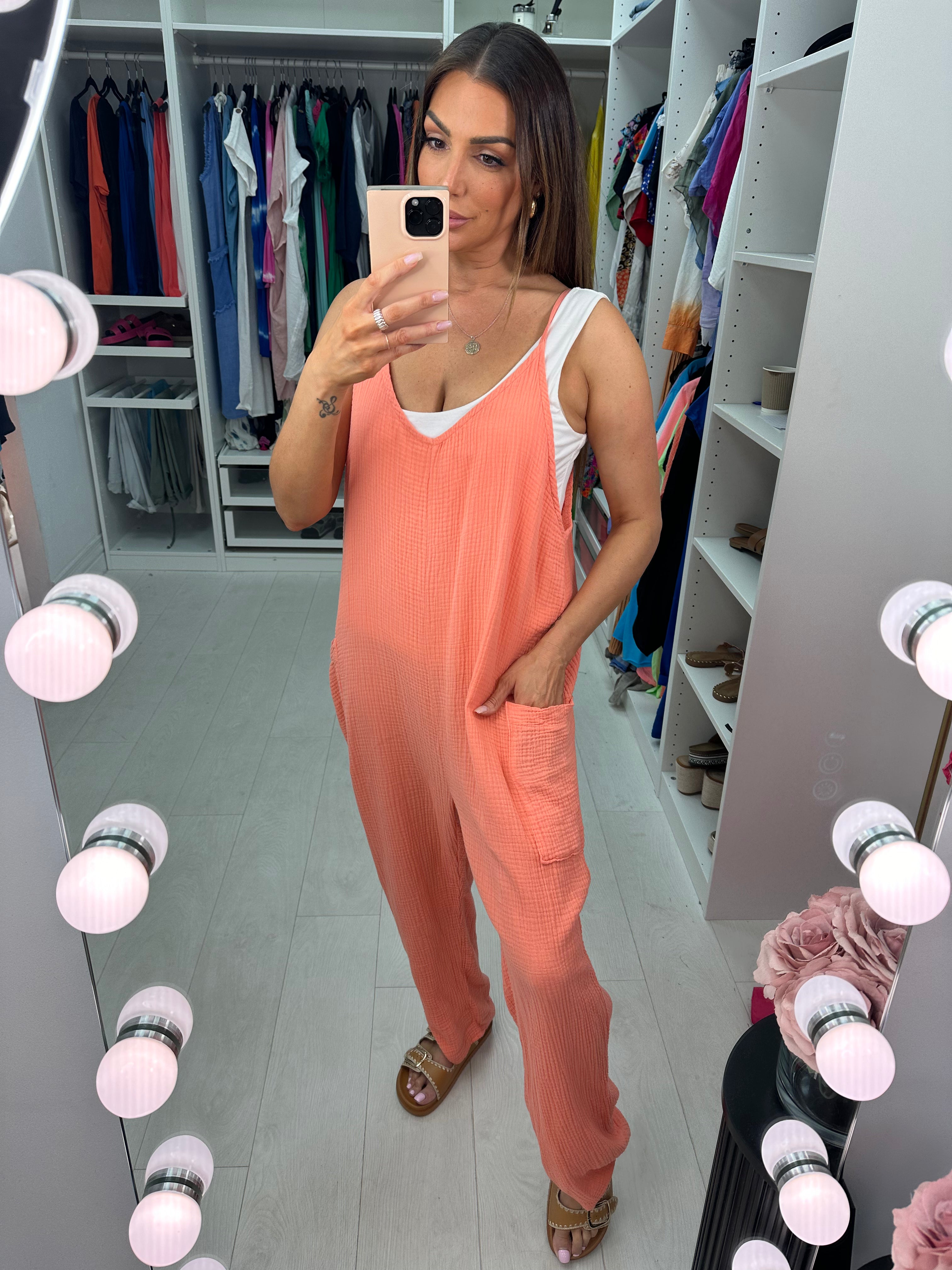 Suzie Plain Cheesecloth Jumpsuit