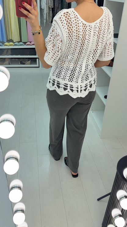 Sylvie Embellished Crochet Top