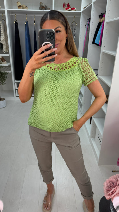 Casandra Crochet Bubble Hem Top
