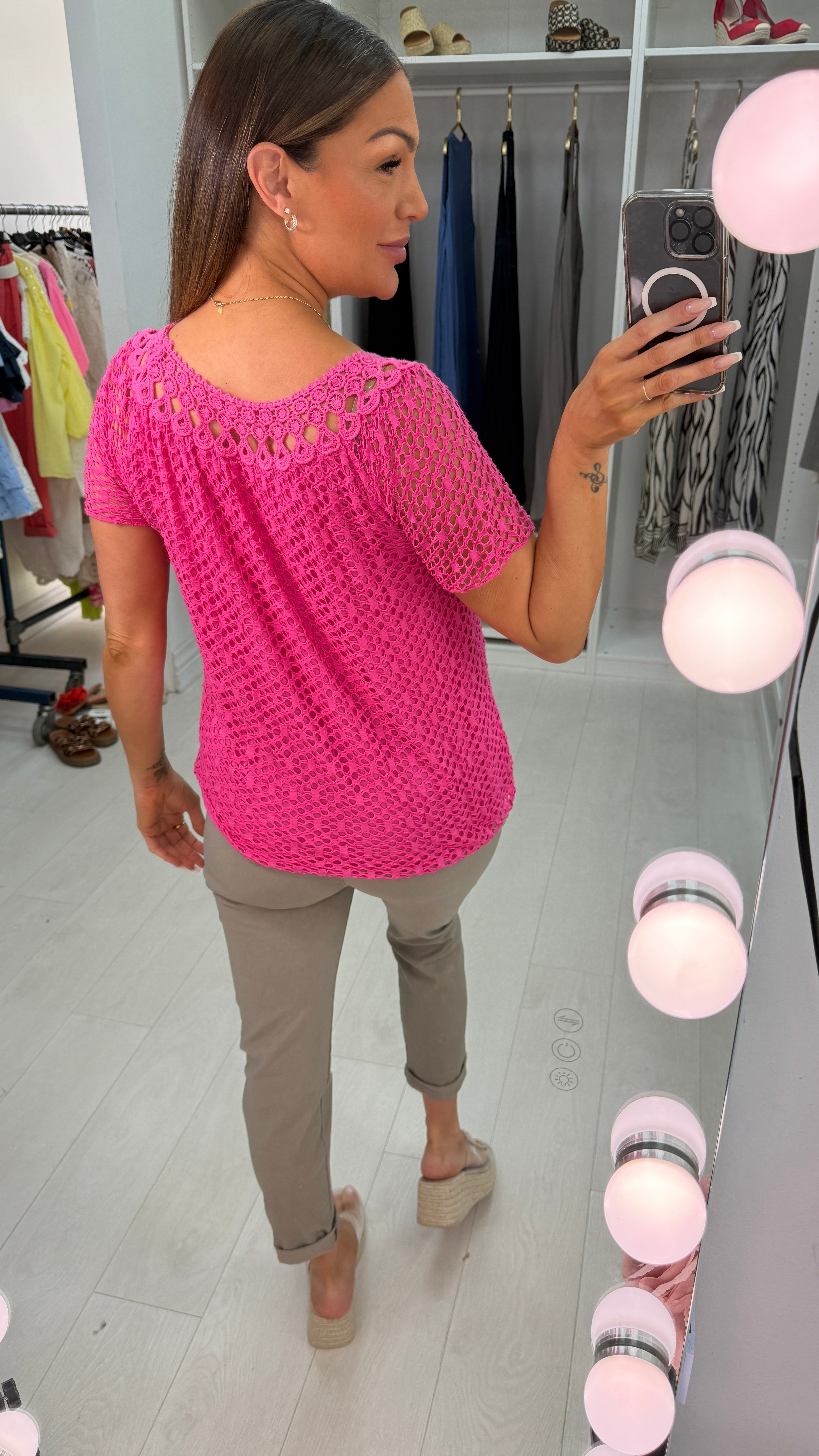Casandra Crochet Bubble Hem Top