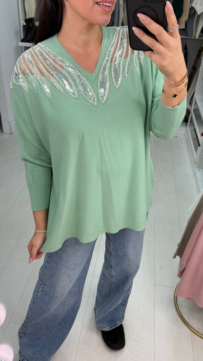 Mya Sheer Panel Detail Jumper