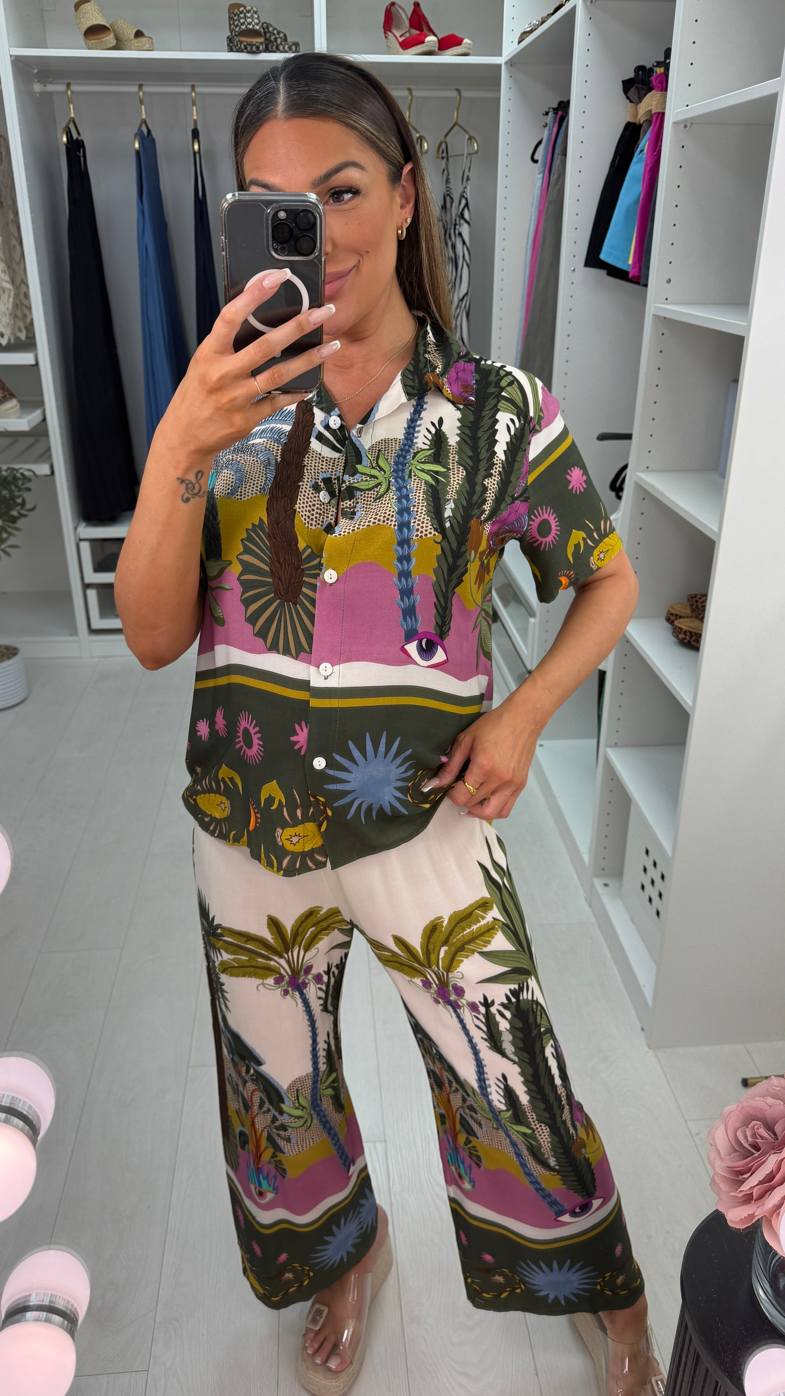 Jazmine Abstract Print Shirt Co-Ord Set