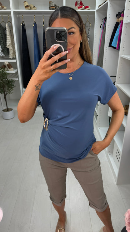 Nadia Plain Buckle Detail Magic Top