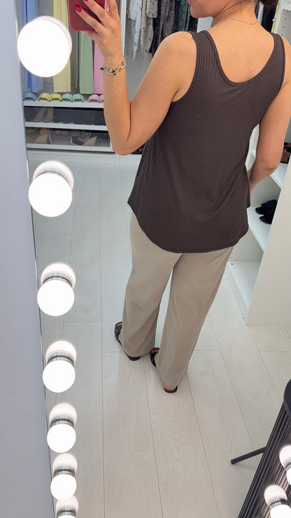Faya Plain Ribbed Loose Fit Top