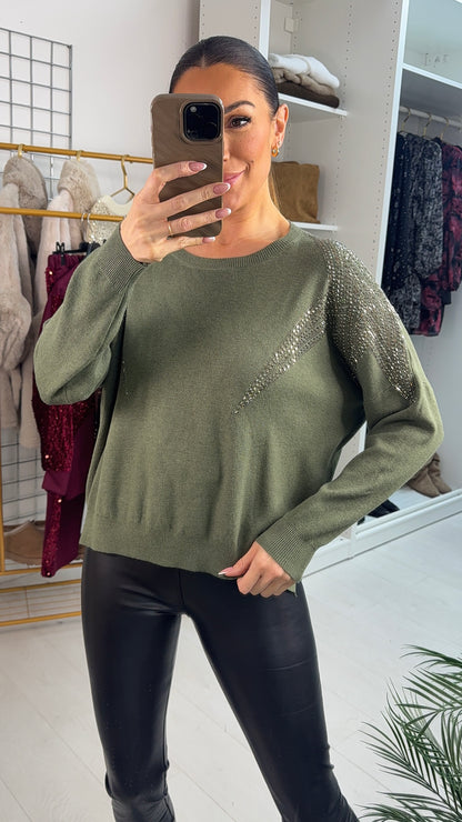 Margret Oversized Studded Star Detailed Knit Jumper