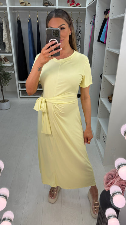 Pia Plain Tie Front Midi Dress